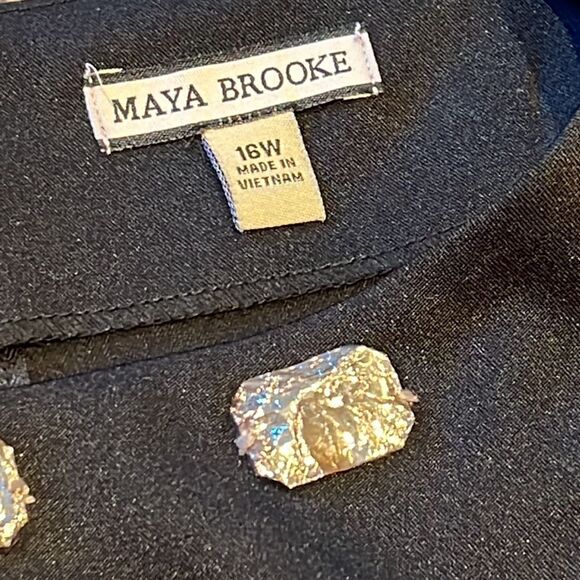 MAYA Brooke Plus Size Sleeveless Shift Sheath Gem Embellished Cocktail Dress - Picture 4 of 5